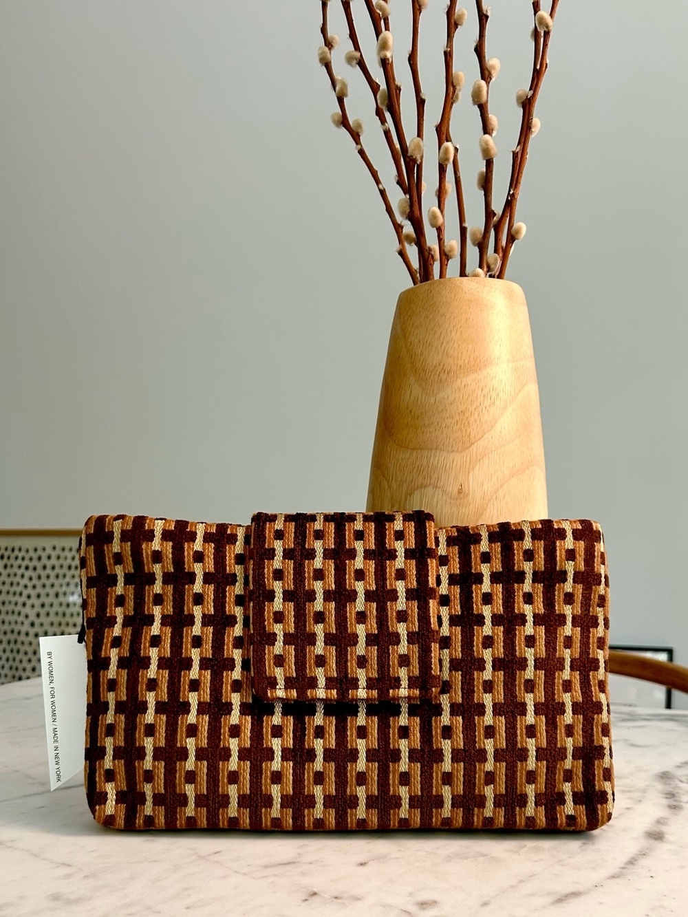 Sustainable Clutch made from Vintage Upholstery Chenille